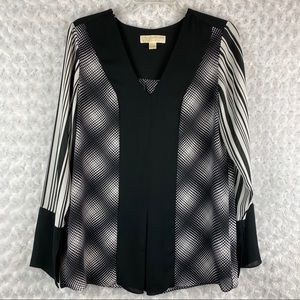 MICHAEL Michael Kors Long Sleeve Blouse Sheer